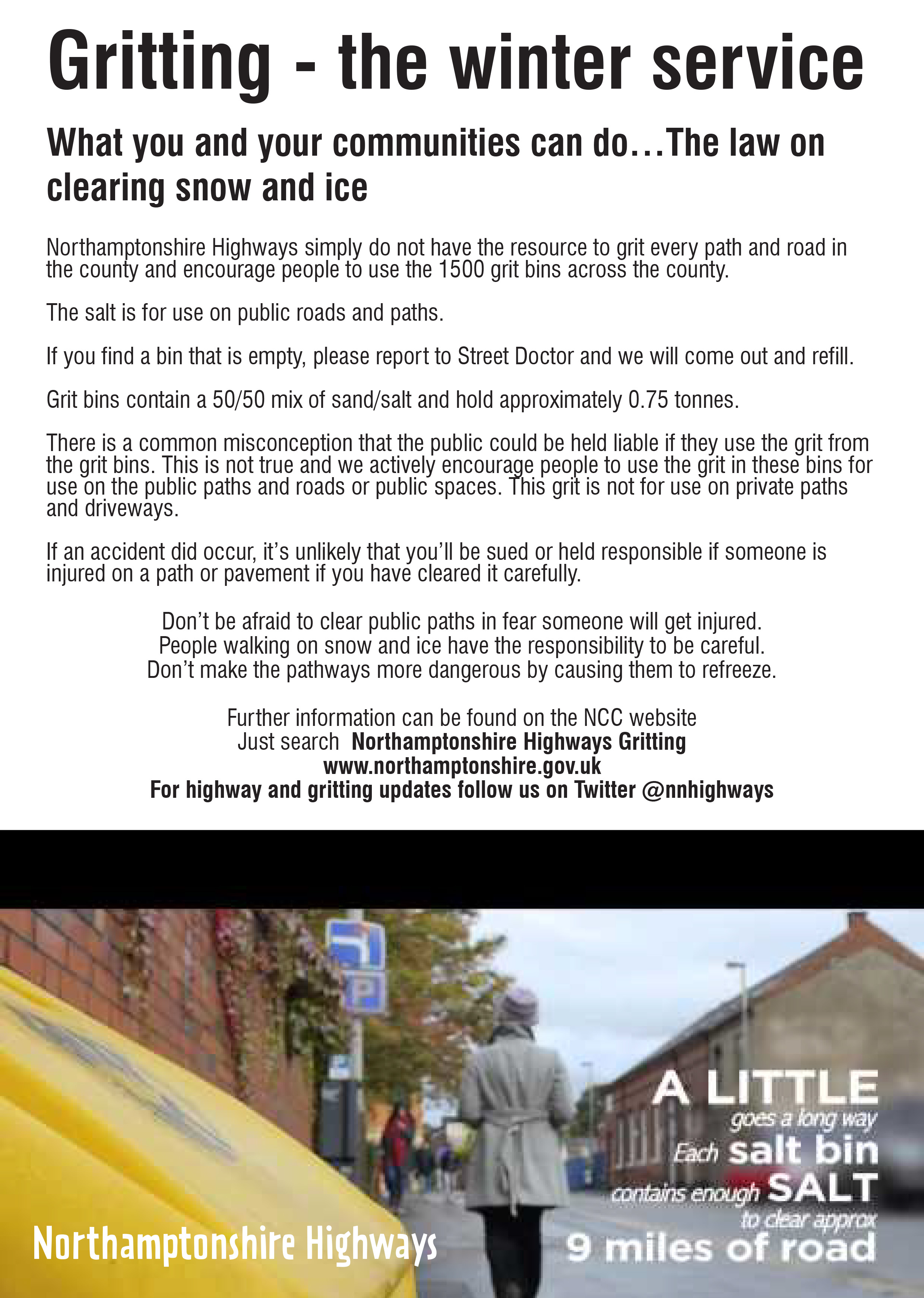What you and your communities can do…The law on clearing snow